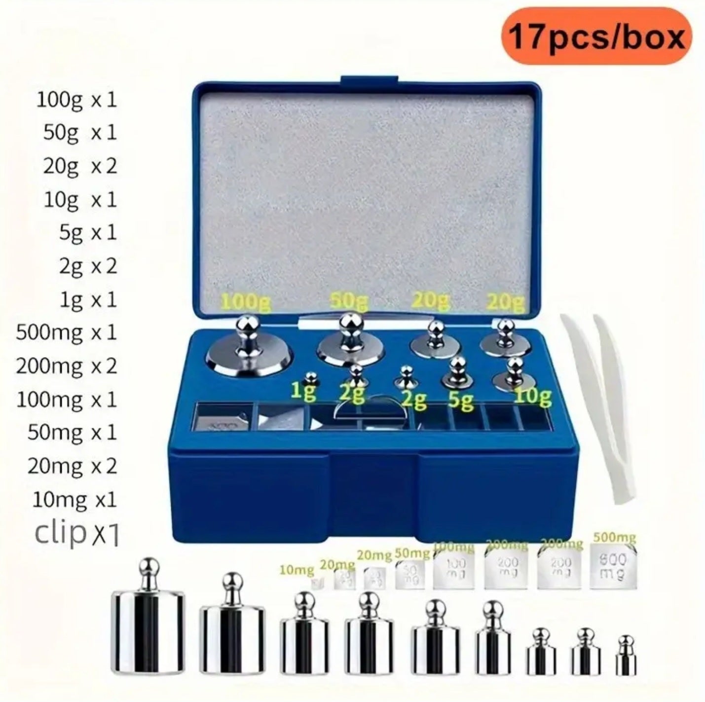 Calibration weights set (17Pcs)